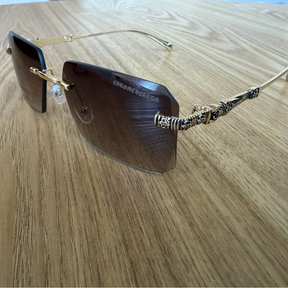 Chrome Hearts Gold-Frame Sunglasses Gradient Lenses
